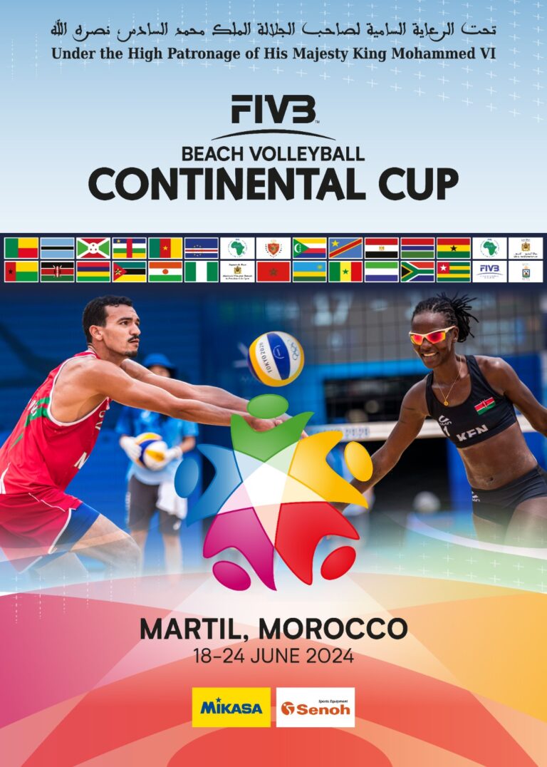 Sous le haut patronage de Sa Majesté le Roi Mohammed VI, la FRMVB organise la Coupe Continentale de beach-volley masculin et féminin, dernière étape qualificative pour les Jeux Olympiques de Paris 2024.
