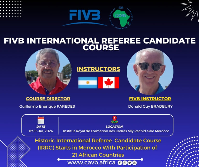 Début du cours pour candidats arbitres internationaux de la CAVB au Maroc