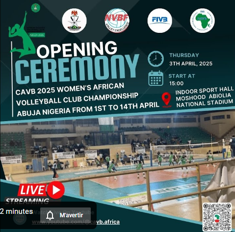 Cérémonie d&rsquo;ouverture du Championnat d’Afrique des clubs féminins de volley-ball 2025